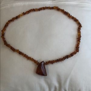 Baltic Sea amber necklace, brooch and bracelet.